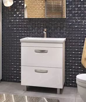 Тумба с раковиной Vigo Plaza 60 напольная, 2 ящика (раковина Como 60)