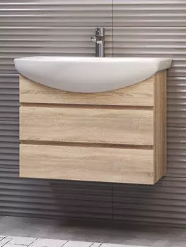 Тумба с раковиной Vigo Wing 60 подвесная, 2 ящика, дуб сонома