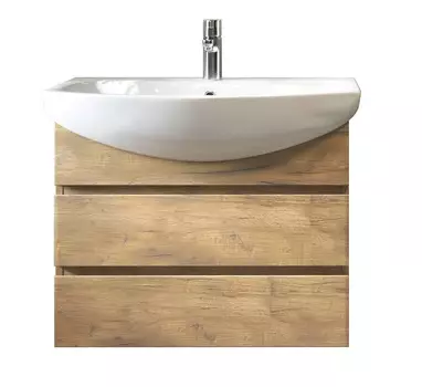 Тумба с раковиной Vigo Wing 60 подвесная, 2 ящика, дуб золотой (раковина Балтика 60)