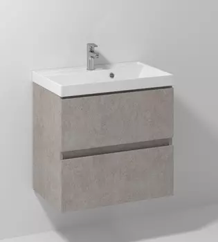 Тумба с раковиной Vod-Ok Best 60 подвесная белый камень