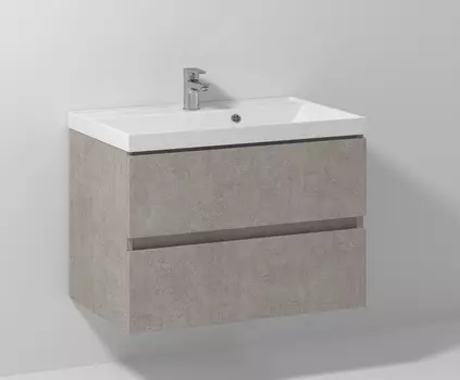 Тумба с раковиной Vod-Ok Best 80 подвесная белый камень