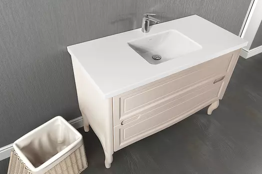 Тумба с раковиной Vod-Ok Эльвира 120 с ящиками бежевая