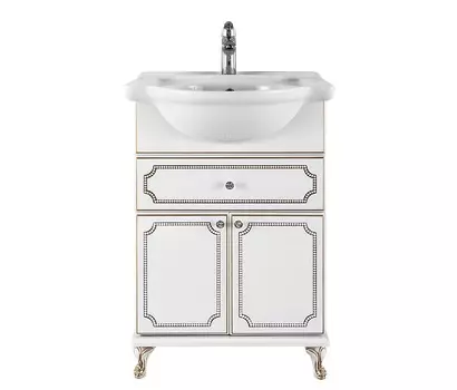 Тумба с раковиной Vod-Ok Мариэль 65 белая/золото