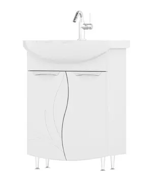 Тумба с раковиной Volna Adel 60.2D напольная, белая