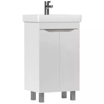 Тумба с раковиной Volna Lake 50.2D напольная, белый/бетон светлый