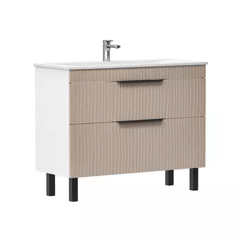 Тумба с раковиной Volna Lotty 100.2Y напольная, латте/белый