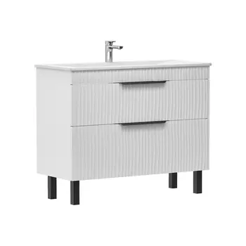 Тумба с раковиной Volna Lotty 100.2Y напольная, белый матовый