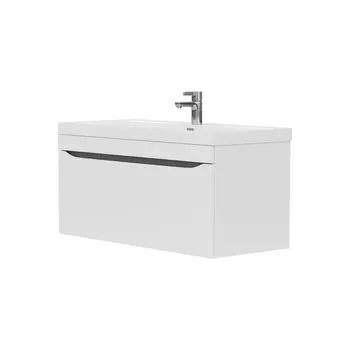 Тумба с раковиной Volna Prime 100.1Y подвесная, белый/темно-серый