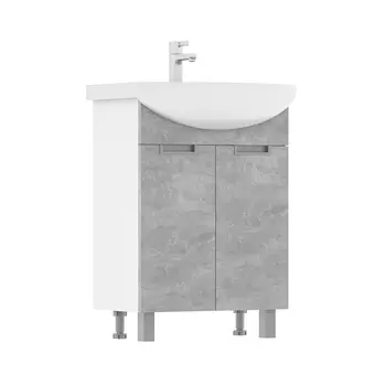Тумба с раковиной Volna Vario Z.50.2D напольная, цемент/белый