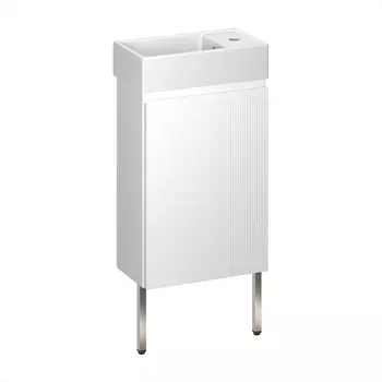 Тумба с раковиной Wellsee WC Area 40 подвесная, ножки в цвете нержавеющая сталь, белый матовый (раковина 151801000)