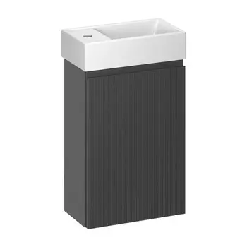 Тумба с раковиной Wellsee WC Area 40 подвесная, темно-серый матовый