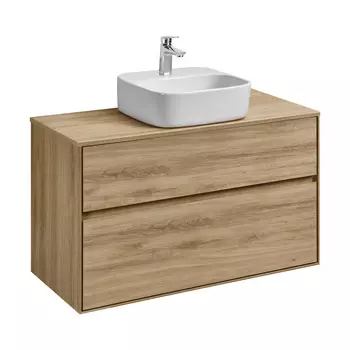 Тумба со столешницей Aquaton Либерти 100 подвесная, столешница, дуб эльвезия