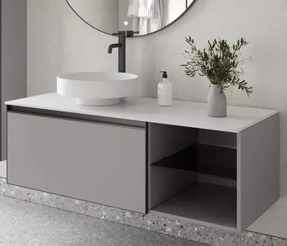 Тумба со столешницей Armadi Art Quatro 6 120 подвесная, luna/антрацит