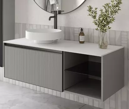 Тумба со столешницей Armadi Art Quatro 6 120 подвесная, luna fuga/антрацит