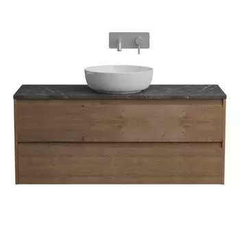 Тумба со столешницей BelBagno Kraft 120 без отверстия под смеситель, подвесная, 2 ящика, Rovere Tabacco