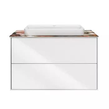 Тумба со столешницей Kerama Marazzi Plaza Modern 80 подвесная, 2 ящика, белая