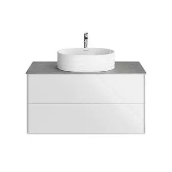 Тумба со столешницей Kerama Marazzi Plaza Modern 100 подвесная, 2 ящика, белый