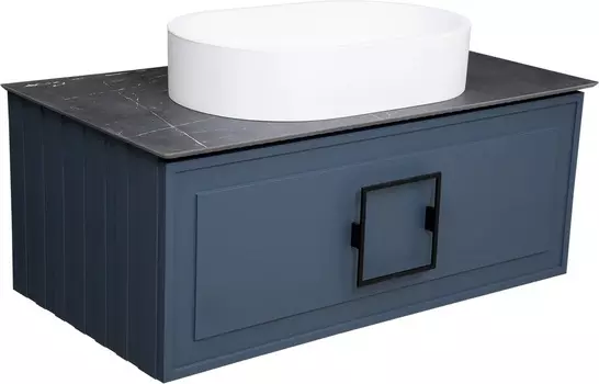 Тумба со столешницей La Fenice Cubo 90 подвесная, синяя