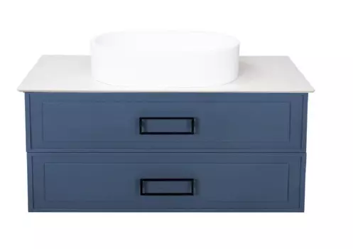 Тумба со столешницей La Fenice Cubo Twin 100 подвесная, 2 ящика, синяя