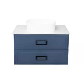 Тумба со столешницей La Fenice Cubo Twin 90 подвесная, 2 ящика, синяя