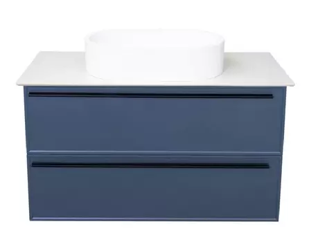 Тумба со столешницей La Fenice Elba 100 подвесная, 2 ящика, синяя