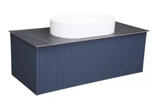 Тумба со столешницей La Fenice Terra 100 подвесная, синяя