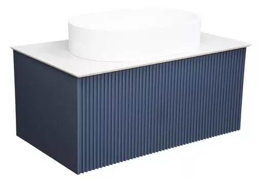 Тумба со столешницей La Fenice Terra 80 подвесная, синяя