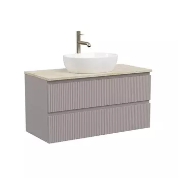 Тумба со столешницей Sancos Snob R 100 подвесная, столешница kreman, Doha Soft (с отверстием под смеситель)