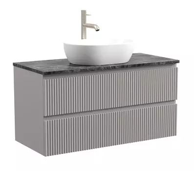 Тумба со столешницей Sancos Snob R 100 подвесная, столешница black sky, Doha Soft (с отверстием под смеситель)