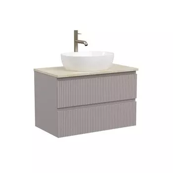 Тумба со столешницей Sancos Snob R 80 подвесная, столешница kreman, Doha Soft (с отверстием под смеситель)