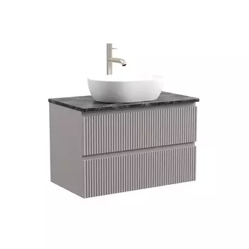 Тумба со столешницей Sancos Snob R 80 подвесная, столешница black sky, Doha Soft (с отверстием под смеситель)