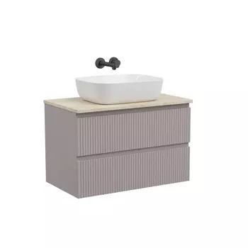 Тумба со столешницей Sancos Snob R 80 подвесная, столешница kreman, Doha Soft (без отверстия под смеситель)