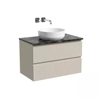 Тумба со столешницей Sancos Snob R 80 подвесная, столешница black sky, Beige Soft (без отверстия под смеситель)