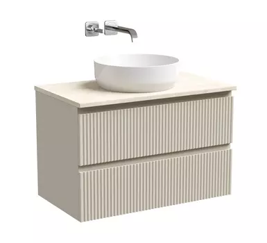 Тумба со столешницей Sancos Snob R 80 подвесная, столешница kreman, Beige Soft (без отверстия под смеситель)