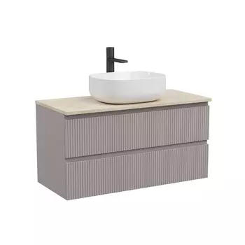 Тумба со столешницей Sancos Snob T 100 подвесная, столешница kreman, Doha Soft (с отверстием под смеситель)