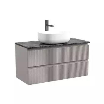 Тумба со столешницей Sancos Snob T 100 подвесная, столешница black sky, Doha Soft (с отверстием под смеситель)