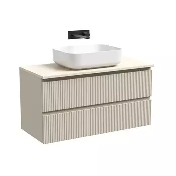 Тумба со столешницей Sancos Snob T 100 подвесная, столешница kreman, Beige Soft (без отверстия под смеситель)