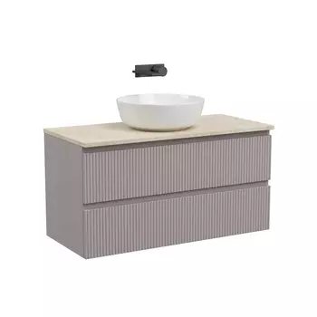 Тумба со столешницей Sancos Snob T 100 подвесная, столешница kreman, Doha Soft (без отверстия под смеситель)