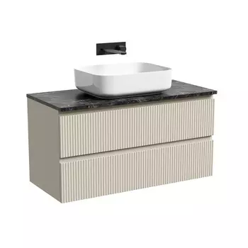 Тумба со столешницей Sancos Snob T 100 подвесная, столешница black sky, Beige Soft (без отверстия под смеситель)