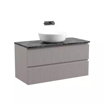 Тумба со столешницей Sancos Snob T 100 подвесная, столешница black sky, Doha Soft (без отверстия под смеситель)