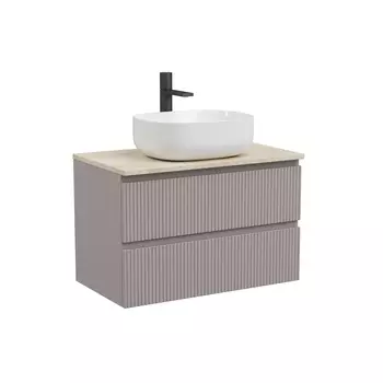 Тумба со столешницей Sancos Snob T 80 подвесная, столешница kreman, Doha Soft (с отверстием под смеситель)