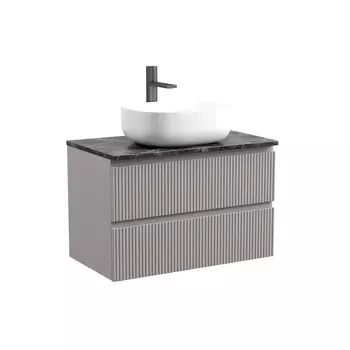 Тумба со столешницей Sancos Snob T 80 подвесная, столешница black sky, Doha Soft (с отверстием под смеситель)