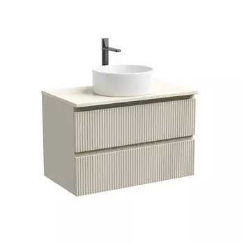 Тумба со столешницей Sancos Snob T 80 подвесная, столешница kreman, Beige Soft (с отверстием под смеситель)