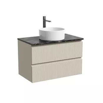 Тумба со столешницей Sancos Snob T 80 подвесная, столешница black sky, Beige Soft (с отверстием под смеситель)