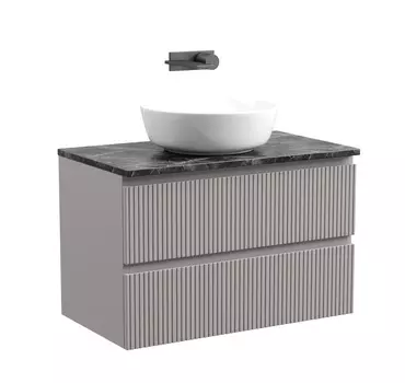 Тумба со столешницей Sancos Snob T 80 подвесная, столешница black sky, Doha Soft (без отверстия под смеситель)