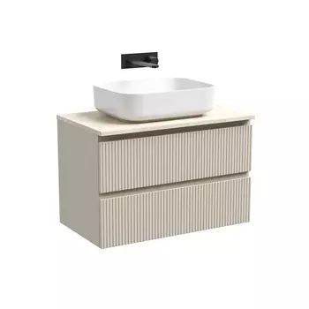 Тумба со столешницей Sancos Snob T 80 подвесная, столешница kreman, Beige Soft (без отверстия под смеситель)