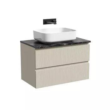 Тумба со столешницей Sancos Snob T 80 подвесная, столешница black sky, Beige Soft (без отверстия под смеситель)