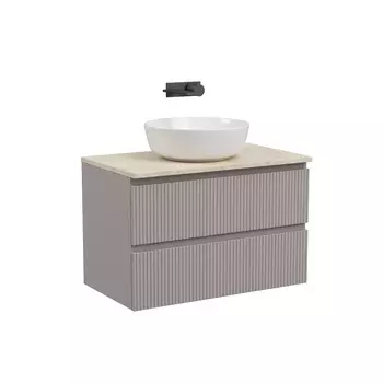 Тумба со столешницей Sancos Snob T 80 подвесная, столешница kreman, Doha Soft (без отверстия под смеситель)