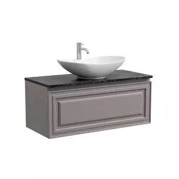 Тумба со столешницей Sancos Very 100 подвесная, столешница black sky, Doha Soft (с отверстием под смеситель)