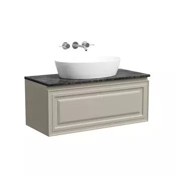 Тумба со столешницей Sancos Very 100 подвесная, столешница black sky, Beige Soft (без отверстия под смеситель)